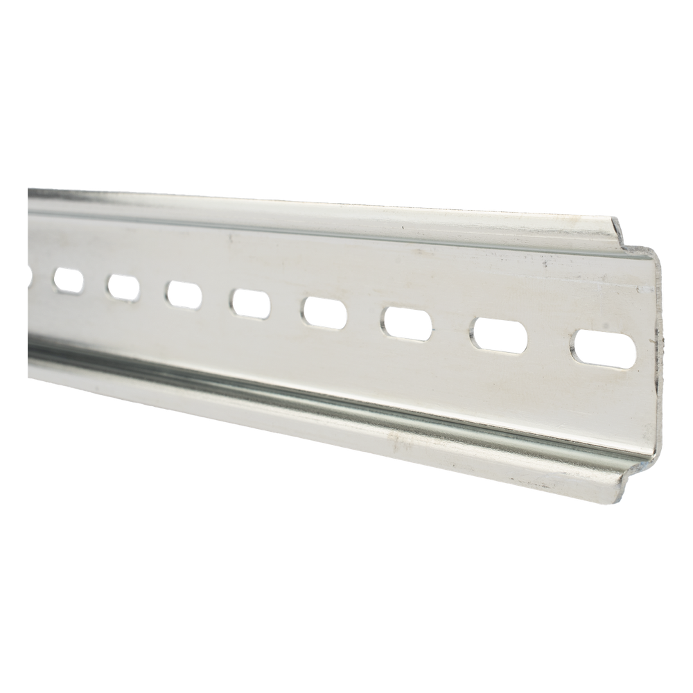 Standard 35 mm Slotted DIN Rail. 1 meter length. Made of Steel. | GERAVOLT